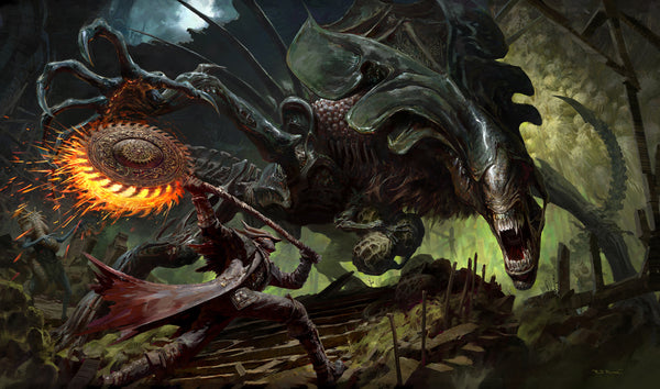 Alien vs Bloodborne Playmat – Art of RJ Palmer