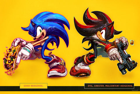 Sonic and Shadow Print
